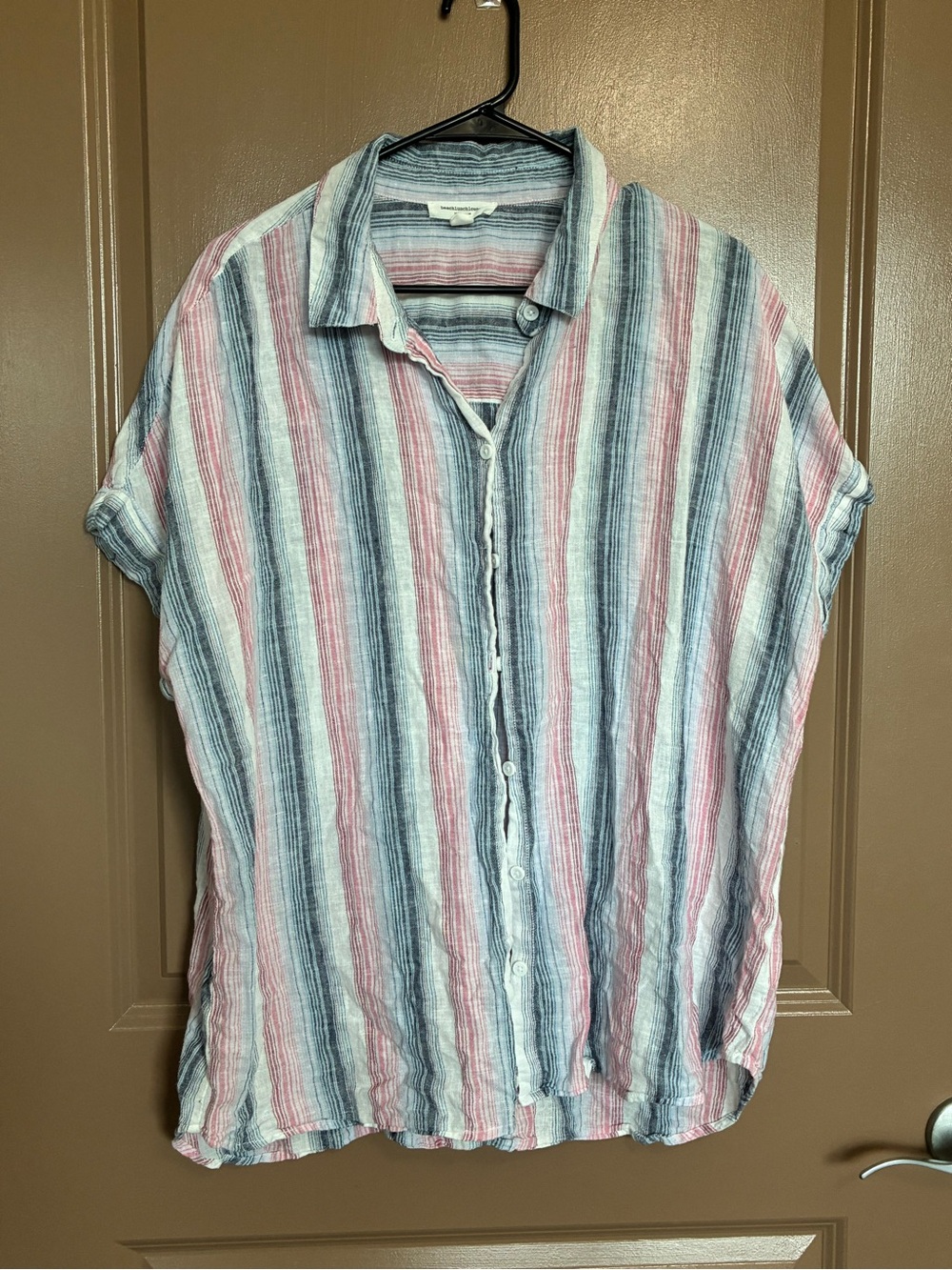 Beach Lunch Lounge Stripped Button Up Shirt
